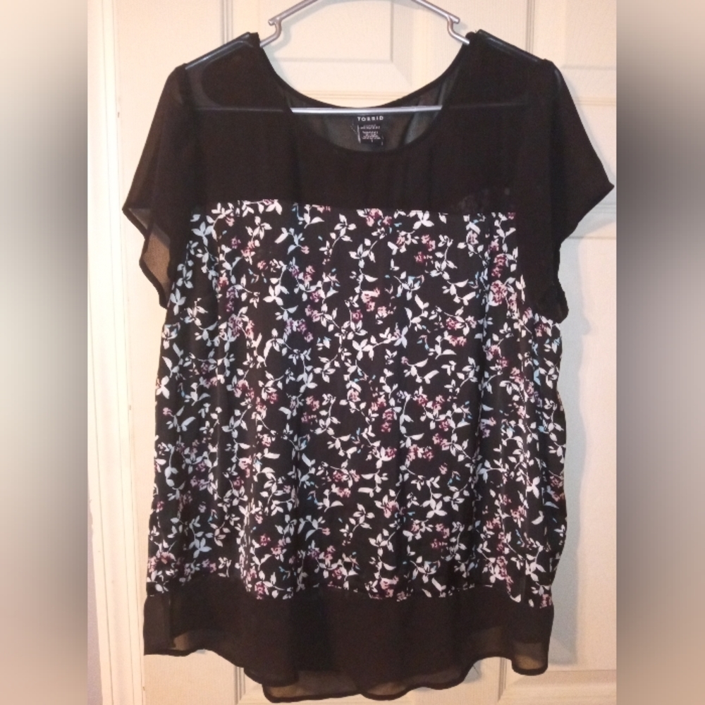 Torrid sheer black top